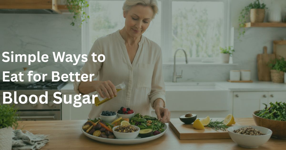 OL Img 2, Art 9 Woman over 50 preparing healthy balanced meal to support blood sugar and insulin resistance.