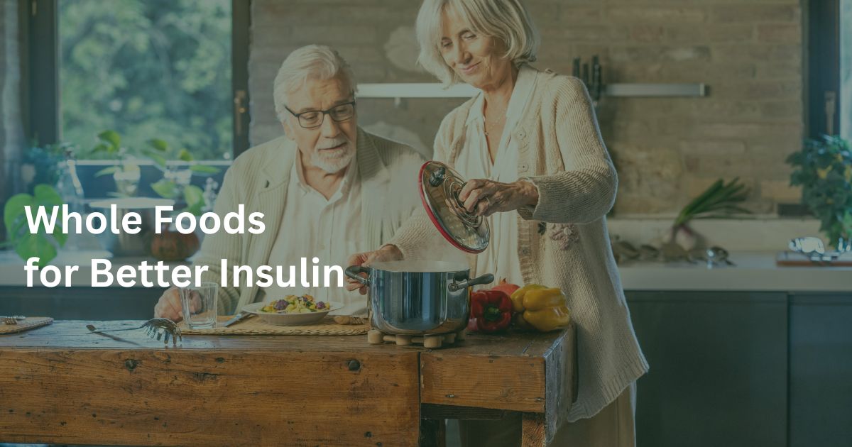 Woman over 50 preparing healthy whole foods to support insulin resistance and blood sugar balance