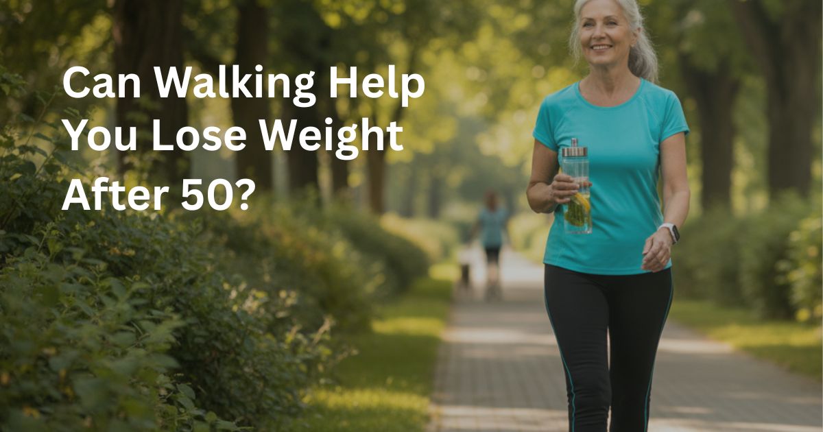 article-32-walking-metabolism-after-50-2.jpg (1) Woman over 50 walking outdoors while tracking her activity to support weight loss and metabolic health.